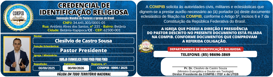 Credencial de Pastor
