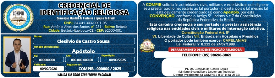 Credencial de Pastor